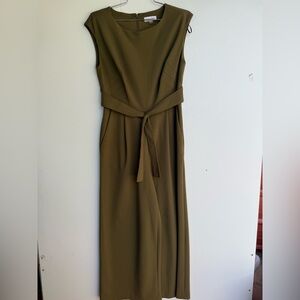 Calvin Klein Olive green wide leg jumpsuit | size 4